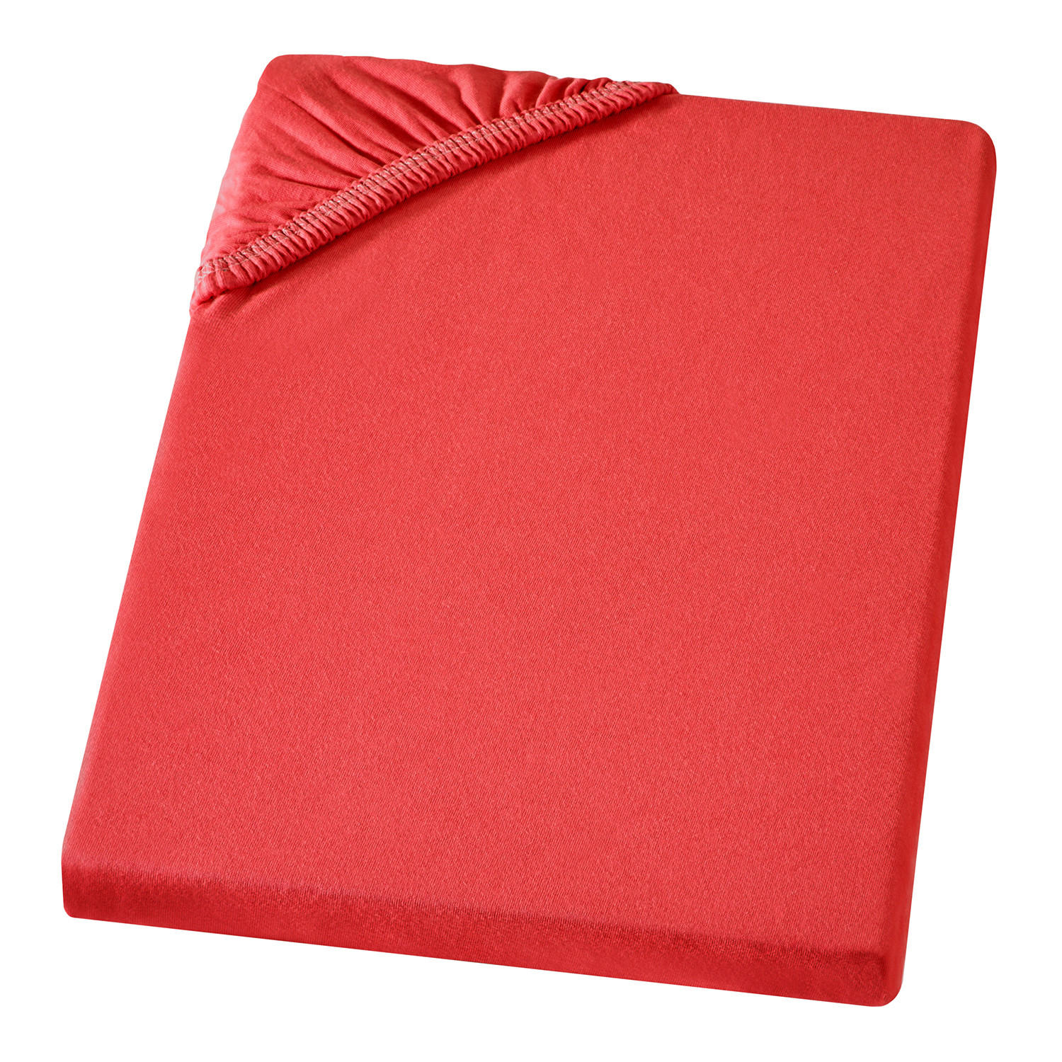 JERSEY-SPANNBETTTUCH 90x200 - 100x200 Große Bettlaken aus 100% Baumwolle, Spannbettlaken Laken Uni Rot - Rot, Textil (100/200cm) - Carpe Sonno