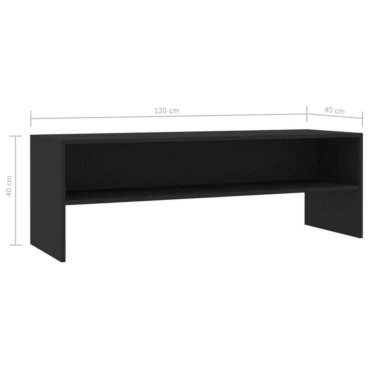 LOWBOARD mit 1 offenen Fach 120/40/40 cm aus Holzwerkstoff in Schwarz - Schwarz, Holz (120/40/40cm) - vidaXL