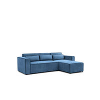 ECKSOFA Schlafsofa Waldo In Poso - Blau, Holzwerkstoff/Textil (260/173cm) - Fun Möbel