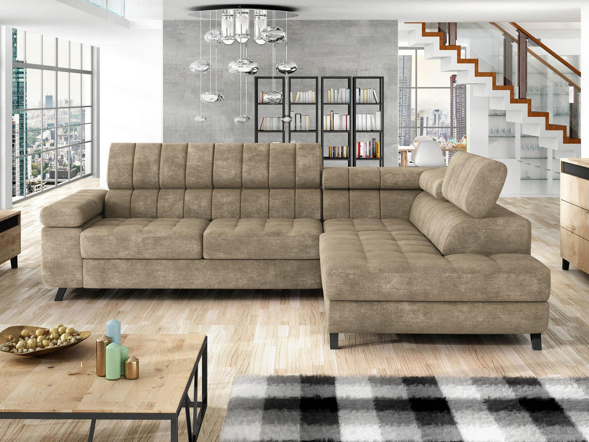 ECKSOFA Nord, Seite: Rechts - Schwarz/Sahara, Holz/Textil (264/203cm) - MIRJAN24