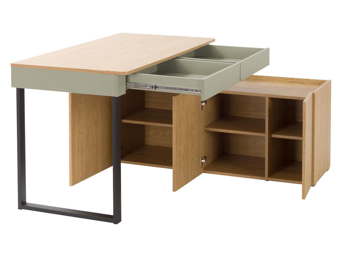 SCHREIBTISCH Luca LC10 - Schwarz/Grün, Holzwerkstoff (63/228/75cm) - MIRJAN24