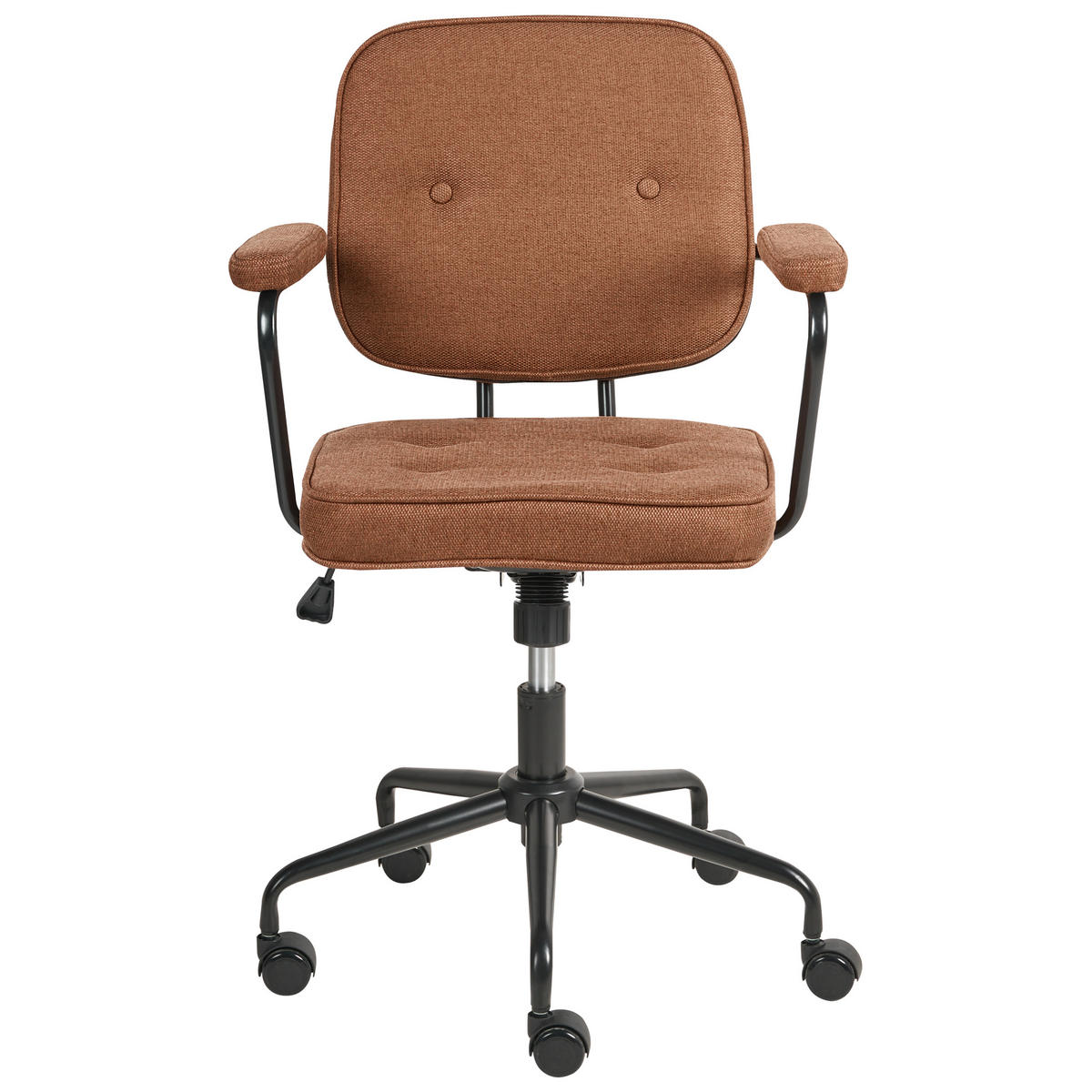 SCHREIBTISCHSTUHL Stoff Goldbraun Pawnee - Goldfarben, Textil (64/88/64cm) - Beliani