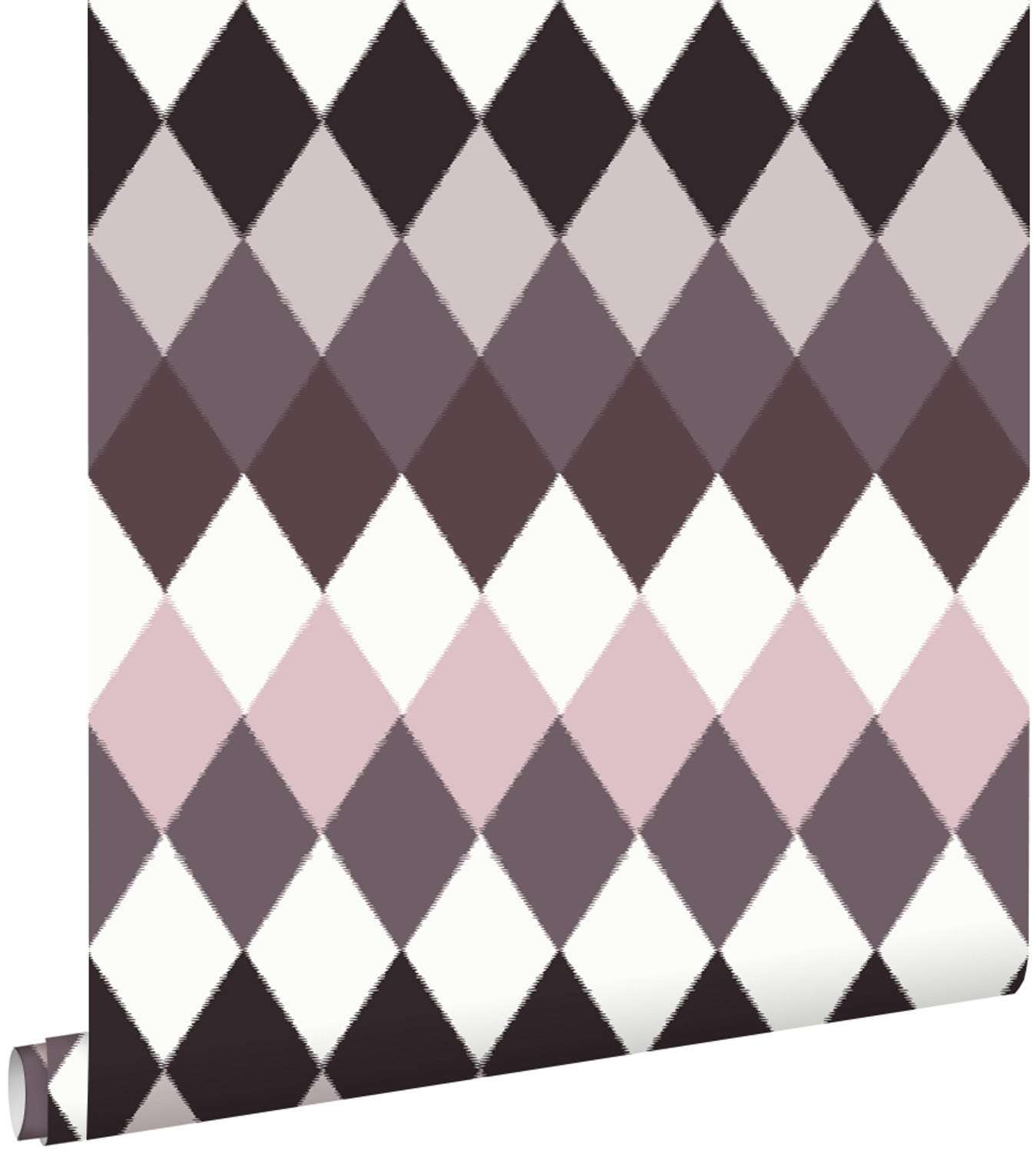 TAPETE Karomuster in Leinen-Optik 53 cm x 10.05 m - Lila, Papier (53/1000cm) - ESTAhome