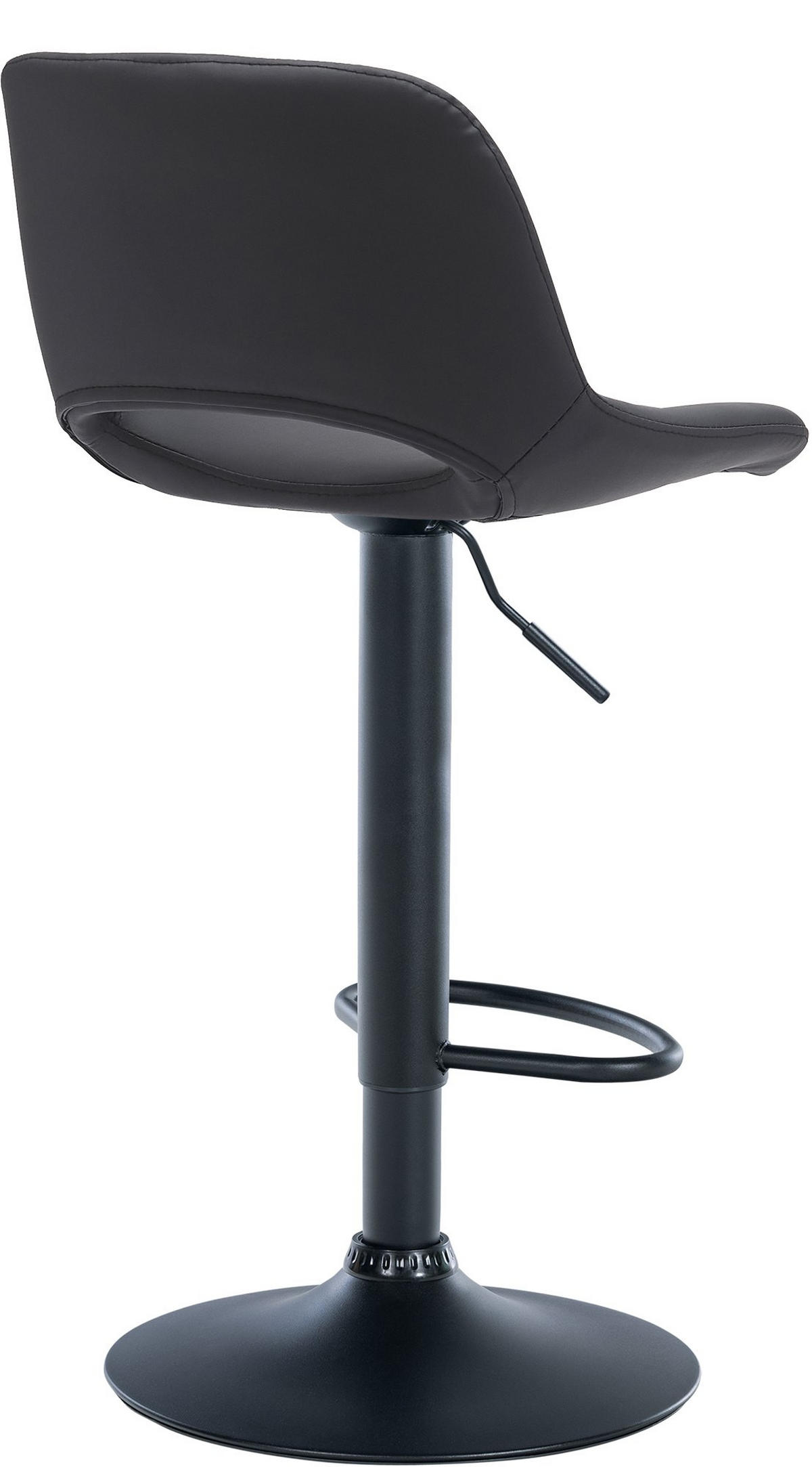 BARHOCKER JAKSON Schwarz Kunstleder Schwarz - Schwarz, Leder/Metall (42/86/46cm) - DELUKE