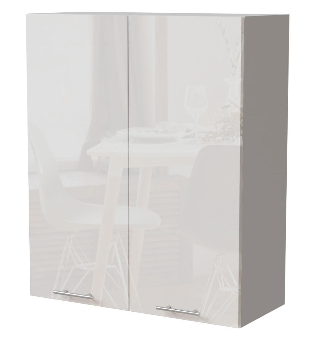 Feldmann-Wohnen Küchenhängeschrank Weiß Hochglanz, Weiß 80x96x32.5 cm