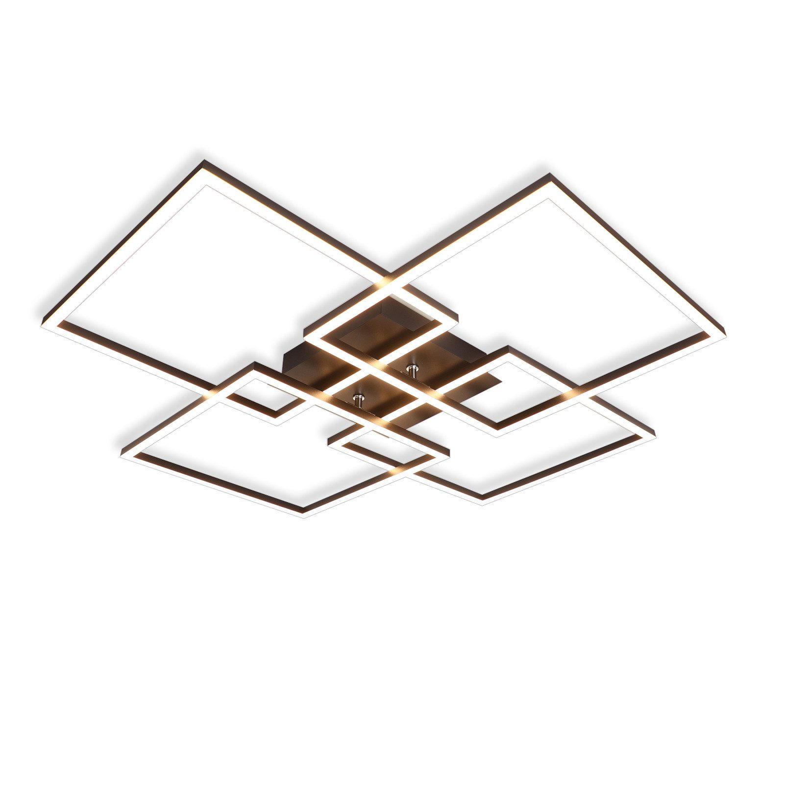 LED-DECKENLEUCHTE Gallegos 72.4/72.4/7.3 cm - Schwarz, Metall (72.4/72.4/7.3cm) - Nettlife