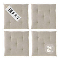 SITZKISSEN 4er Set Needlestripe braun - 40x40 cm - Braun, Textil (40/40/3cm) - Esprit