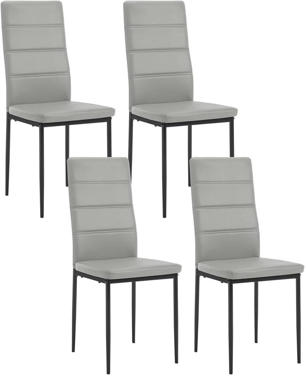 ESSZIMMERSTÜHLE 4er Set aus Kunstleder, Grau - Schwarz/Grau, Kunststoff/Metall (40/98/51cm) - Woltu