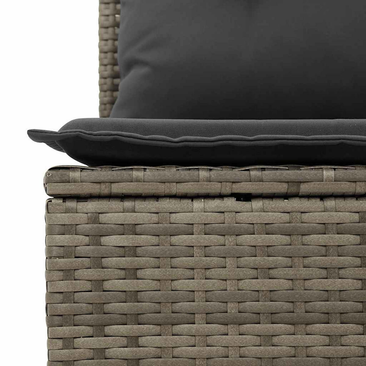 GARTENSOFA Ohne Armlehnen Mit Kissen Grau Poly Rattan - Grau, Kunststoff (62/69/55cm) - vidaXL