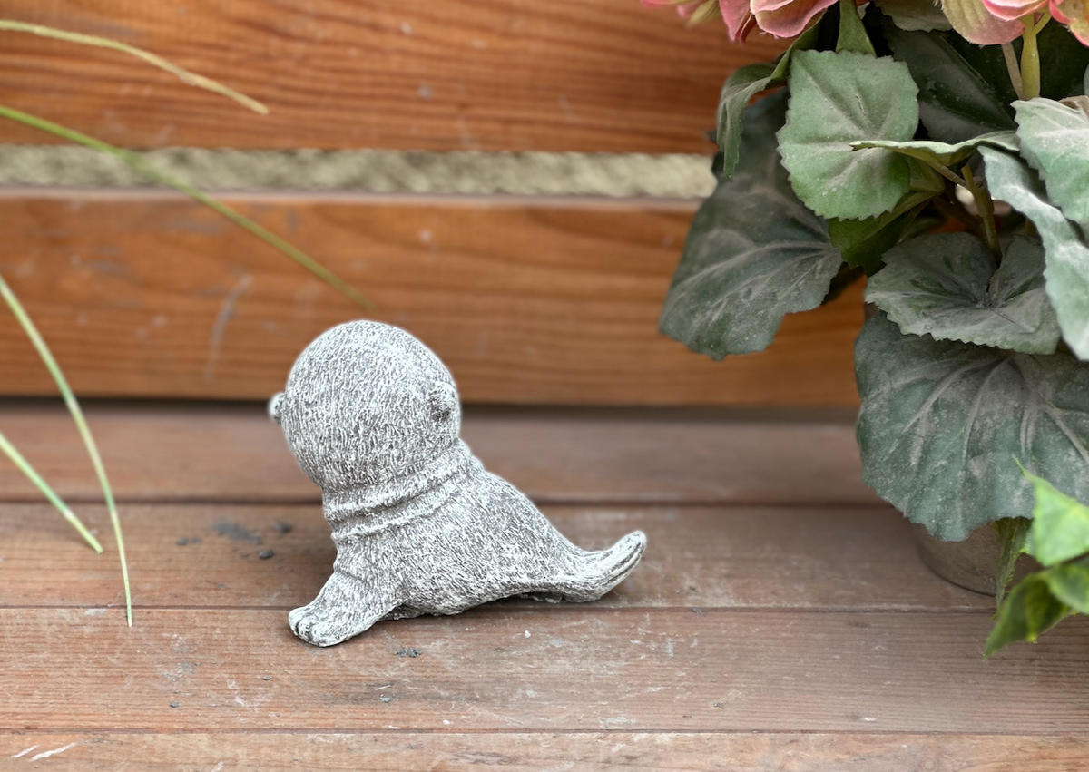 STEINFIGUR kleine Robbe, frostfest, Steinguss - Grau, Stein (8/7/9cm) - stoneandstyle