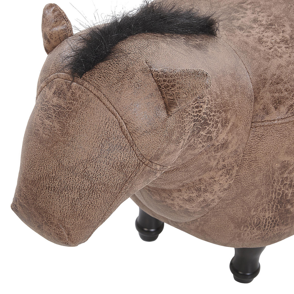 TIERHOCKER Horse 64/33/50 cm - Braun, Kunststoff/Textil (33/50/64cm) - Beliani