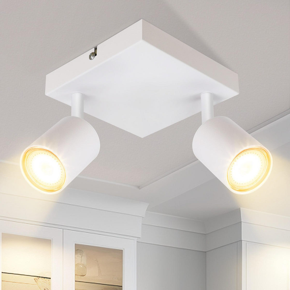 STRAHLER Einfallsreich 2-flammig 15/15/14.4 cm - Weiß, Metall (15/15/14.4cm) - ZMH