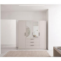 DREHTÜRENSCHRANK OBERON 196/200/57,5cm 4-türig mit Spiegel Kaschmir - Kaschmir, Holzwerkstoff (196/200/57.5cm) - MASSENO