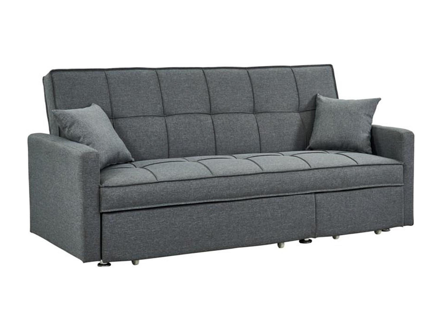 SCHLAFSOFA 3-Sitzer - Stoff - Grau - CANETTI - Grau, Textil (86/98/206cm) - Vente-Unique