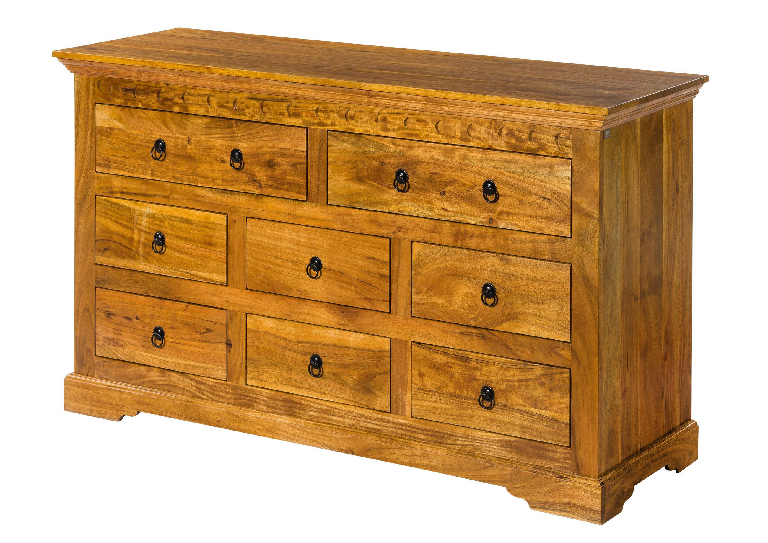 KOMMODE Akazie 145x49x85 honig lackiert OXFORD #0524 - Braun, Holz (145/85/49cm) - Massivmoebel24