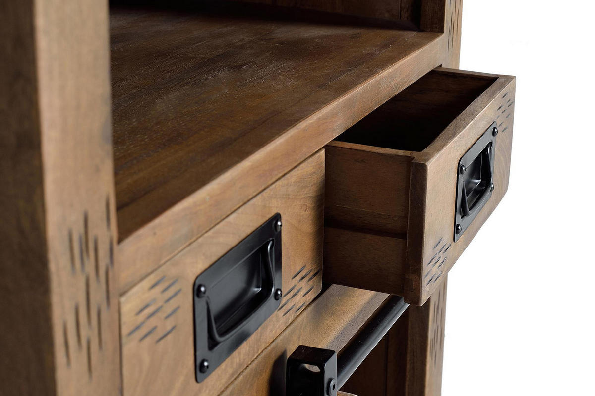 SIDEBOARD aus Akazienholz mit Metalldetails - Braun, Holz (40/90/75cm) - Giner y Colomer
