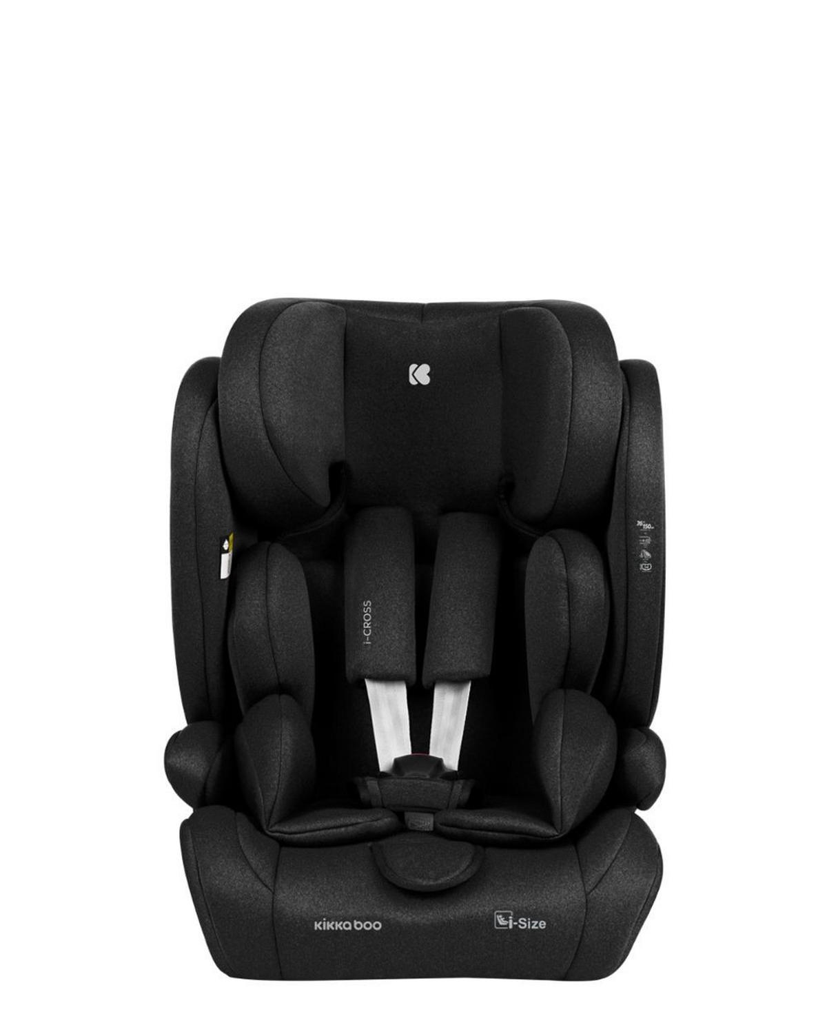 KINDERSITZ i-Cross i-Size schwarz (76-150cm) Isofix Top Tether Kopfstütze Gurt - Schwarz, Kunststoff (40/56/49cm) - Kikka boo