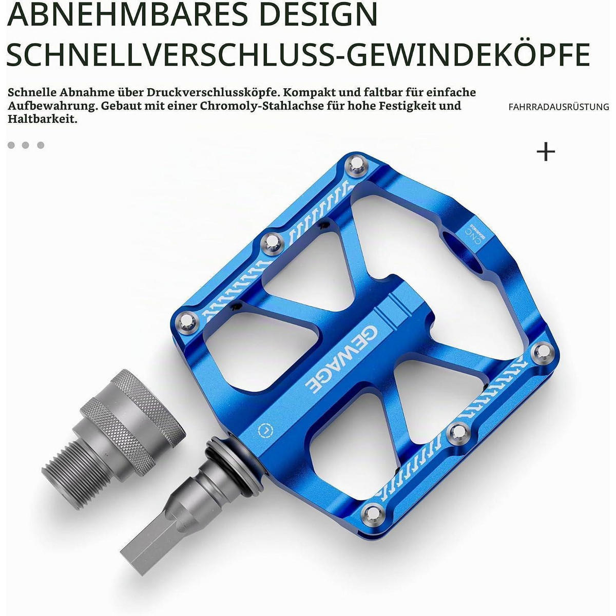 FAHRRADPEDAL Schnellwechsel Aluminium Blau - Blau, Metall (7.4/1.5/8cm)