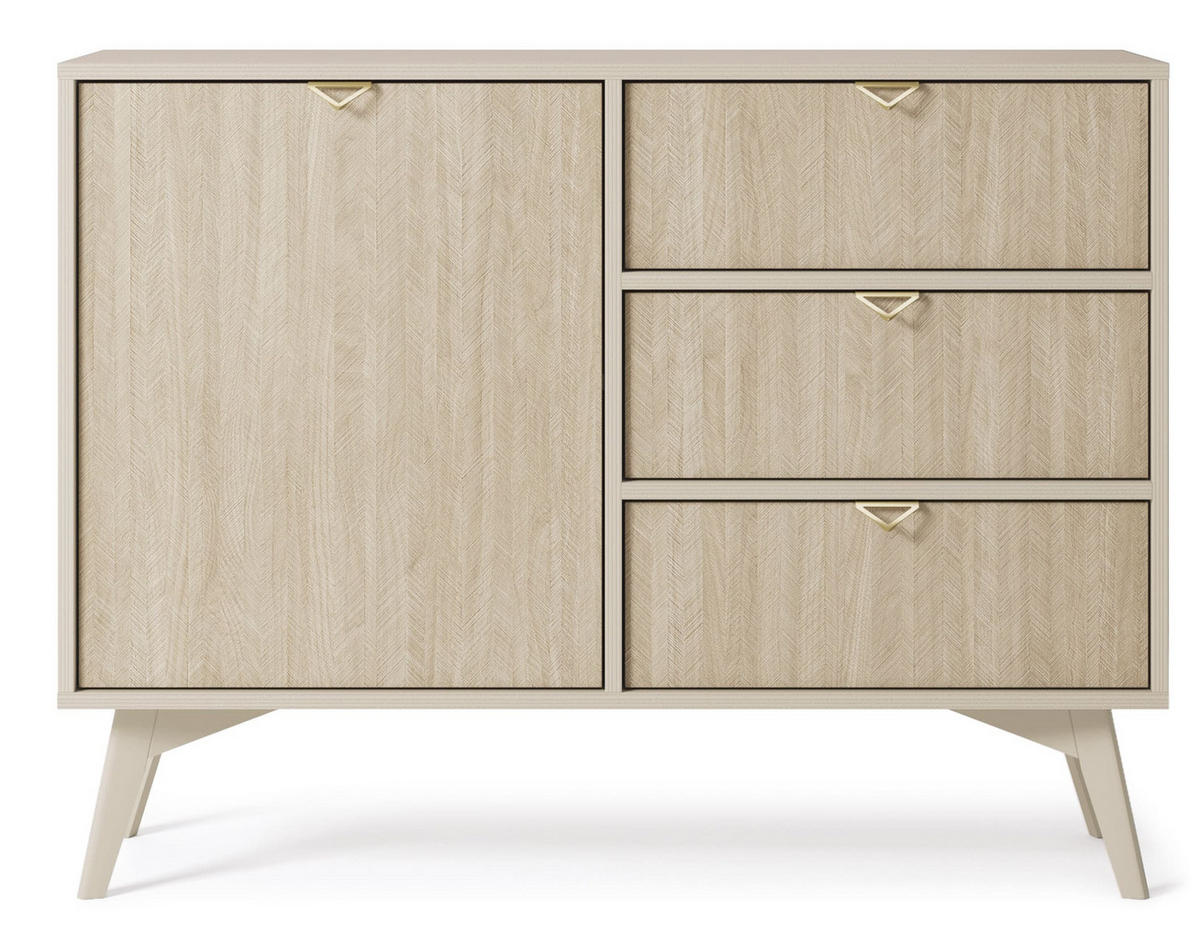 KOMMODE - Abeto Beige SD106 - Eichefarben/Beige, Holz (106/80/38cm) - Möblo