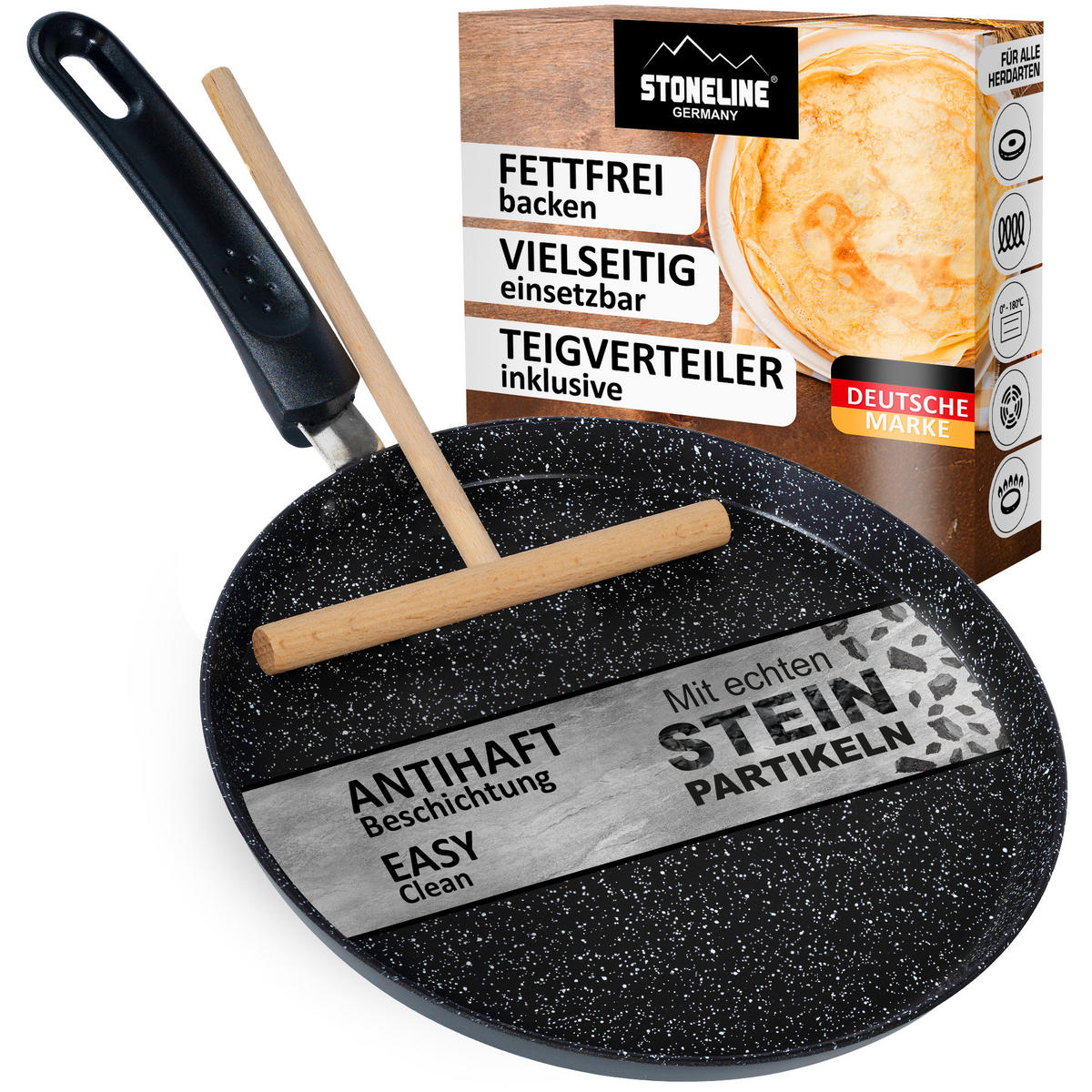 CRÊPES-PFANNE 25cm - Grau, Metall (25cm) - Stoneline