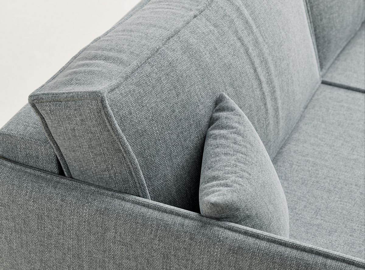 SOFA MIT SCHLAFFUNKTION Obra Blau grau Webstoff - Blaugrau/Schwarz, Holz/Holzwerkstoff (220/70/107cm) - Maison de Reve