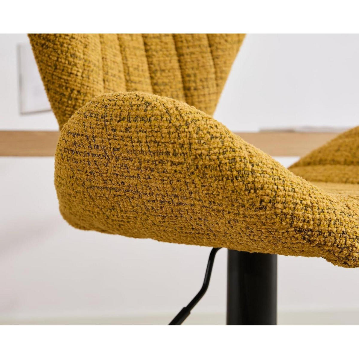 BARHOCKER 4er Set Höhenverstellbar Drehbar Gelb Chenille - Gelb, Textil (51/95/54cm)