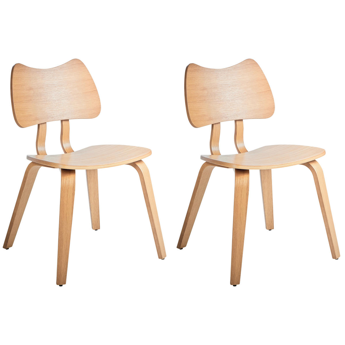 ESSZIMMERSTUHL 2er-Set Hellbraun Diana - Hellbraun, Holz (53/81/56cm) - Beliani