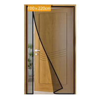 FLIEGENGITTER Balkontür mit Magnet, schwarz - Schwarz, Textil (100/1/220cm)