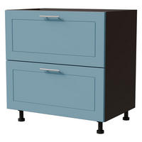 SCHUBLADENUNTERSCHRANK Bari D2A/80/1A Lava / RAL 5024 pastellblau 80 / 50 / 82cm - Blau/Dunkelgrau, Holz/Holzwerkstoff (80/82/50cm) - Feldmann-Wohnen