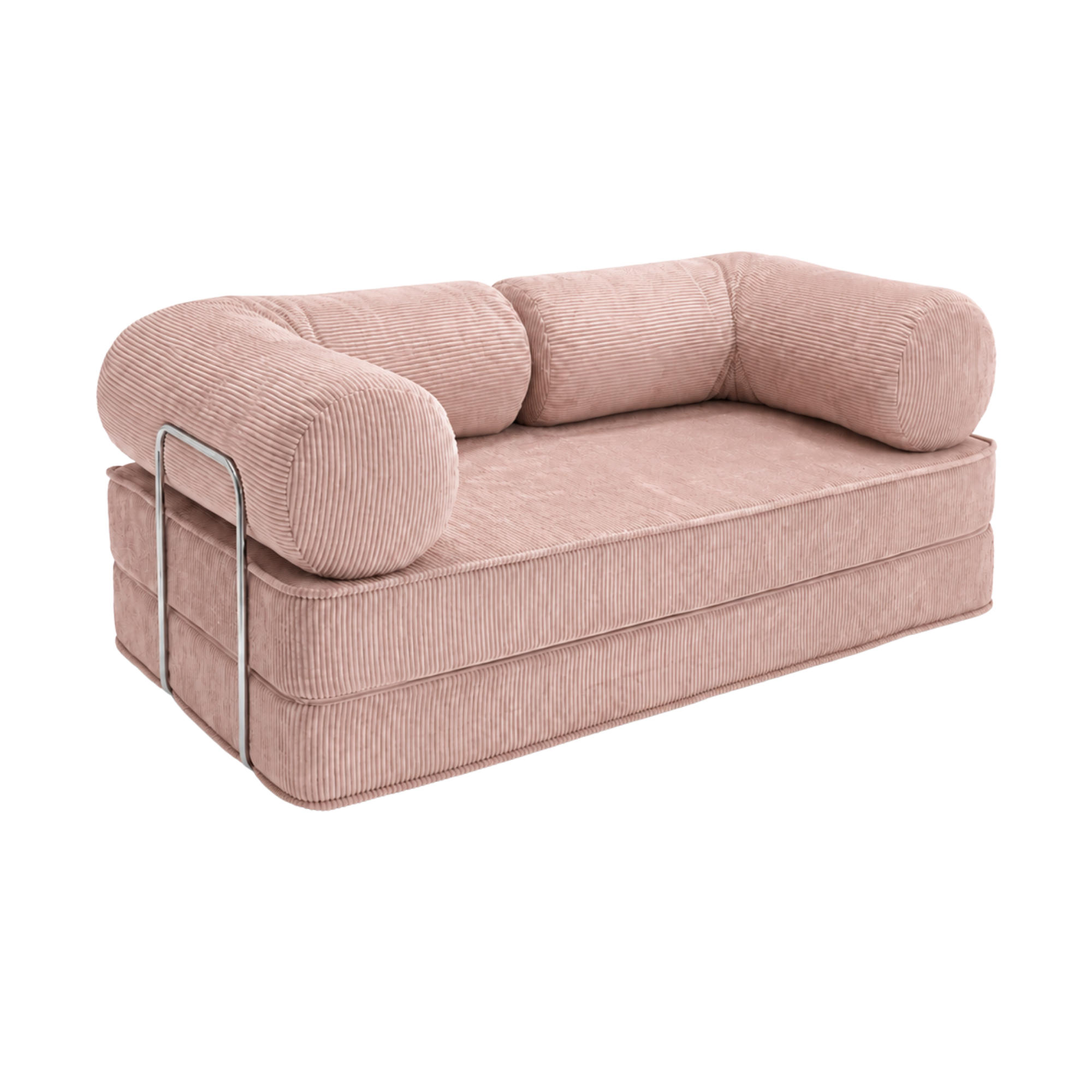 MODERNES Sofa im industriellen Loft Stil Rosa - Pink, Textil (200/70/100cm) - SURB
