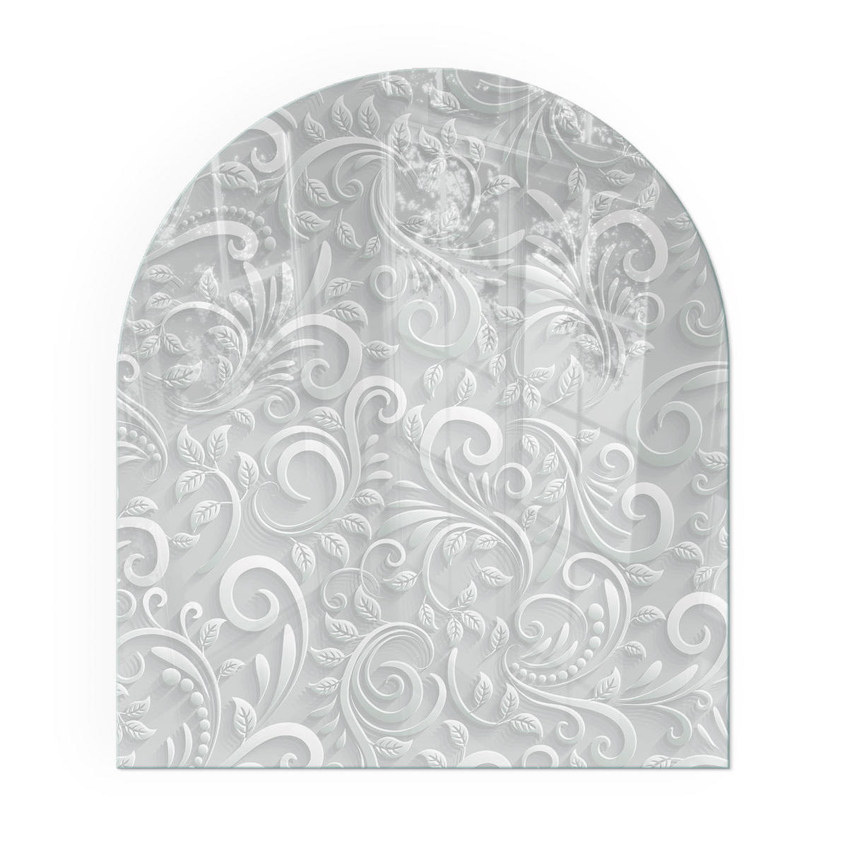 GLASPLATTE für Kamin 80x70 cm - Grau, Glas (80/70/0.4cm) - TULUP