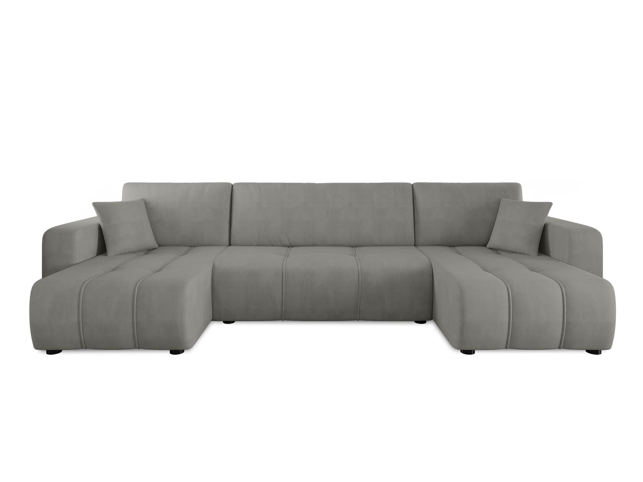 WOHNLANDSCHAFT Dagny - Hellgrau, Holzwerkstoff/Textil (317/85/146cm) - Fun Möbel