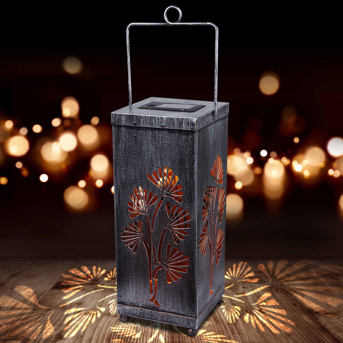 LED AUSSENLEUCHTE Solarleuchte Silber - Silberfarben, Metall (11/11/26.8cm)