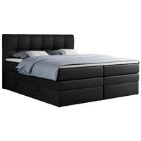 BOXSPRINGBETT ALVIN KING 120/200 Schwarz Kunstleder - H3 - Schwarz, Holz/Textil (120/200cm) - MKS