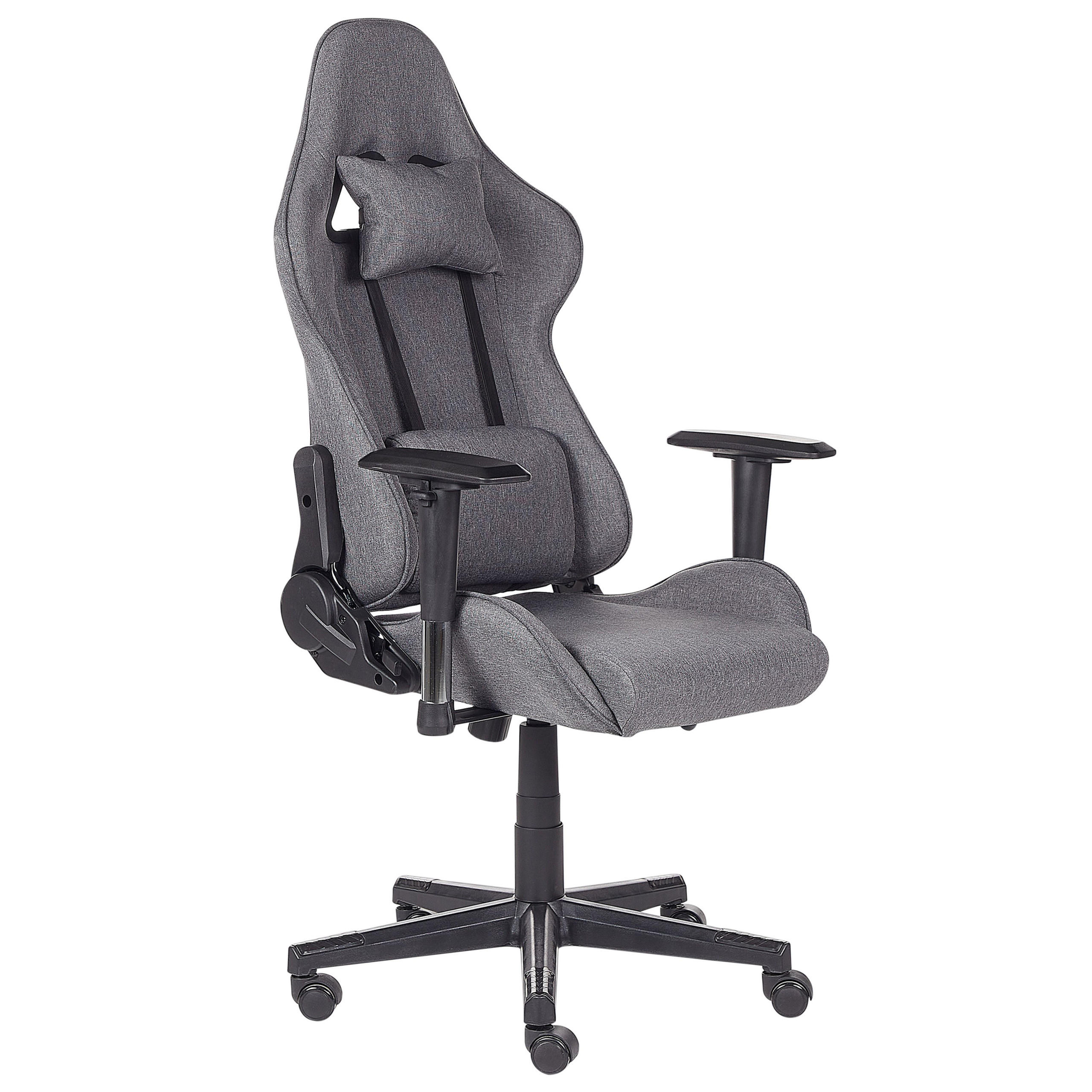 BÜROSTUHL Polyester Grau Warrior - Grau, Textil/Metall (62/122/62cm) - Beliani