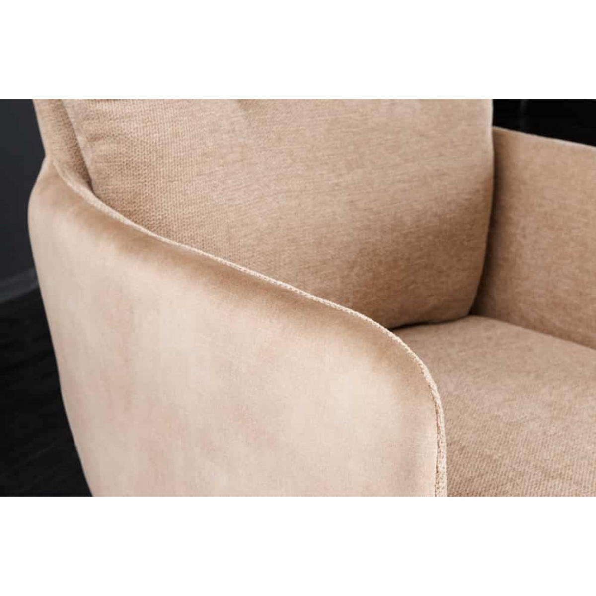 STUHL BIG GEORGE Samt Champagner, Beige - Champagner/Schwarz, Textil/Metall (58/90/68cm) - riess-ambiente