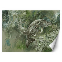 FOTOTAPETE, Ein Paar Wale Abstrakt Grün - Braun, Papier (150/105cm) - Feeby