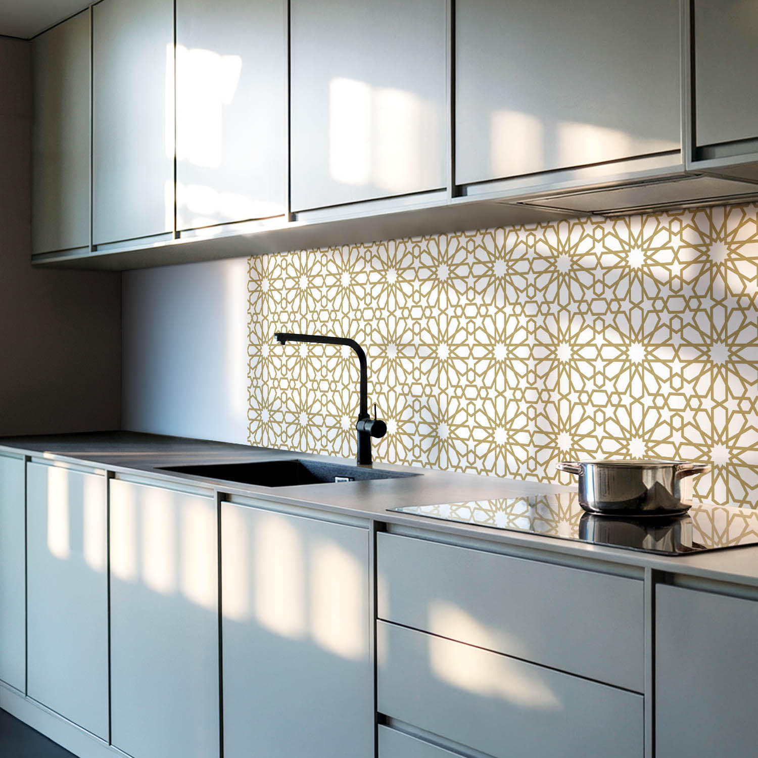 WANDPANEEL 4x 50x50 cm selbstklebend Zahira - Sandfarben, Kunststoff (50/1.6/50cm) - Wallfluent