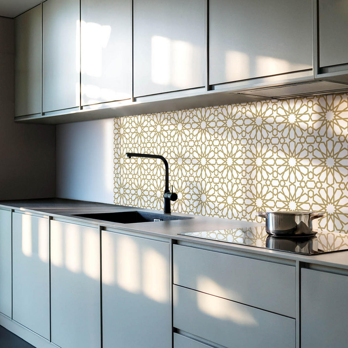 WANDPANEEL 4x 50x50 cm selbstklebend Zahira - Sandfarben, Kunststoff (50/1.6/50cm) - Wallfluent