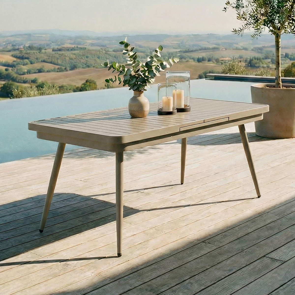 GARTENTISCH SUNNY champagne - Champagner, Metall (90/180/77cm) - IDIMEX