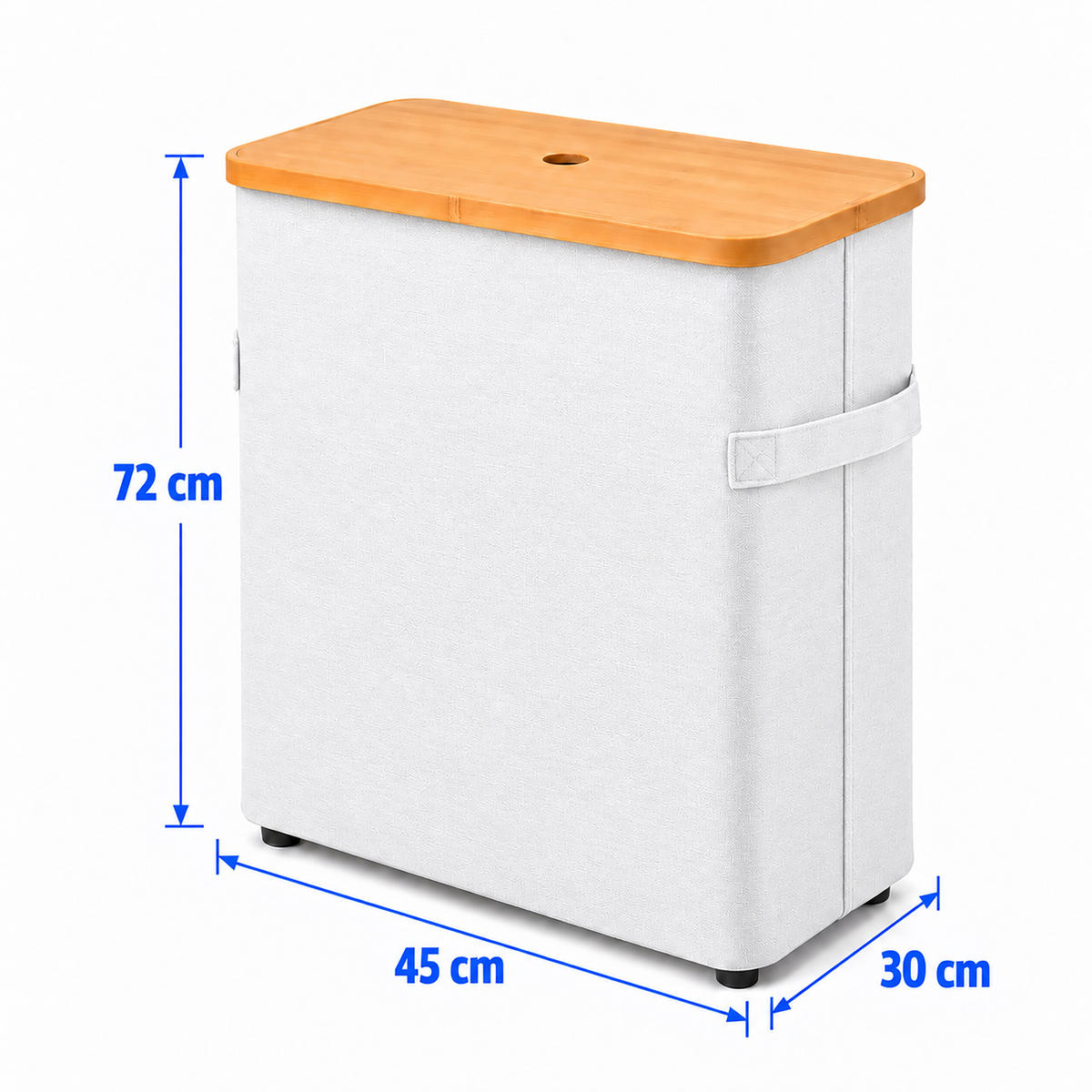 TOILETTENPAPIERBOX Weiß Bambus 24 Rollen - Weiß, Holz/Kunststoff (45/72/30cm) - Relaxdays