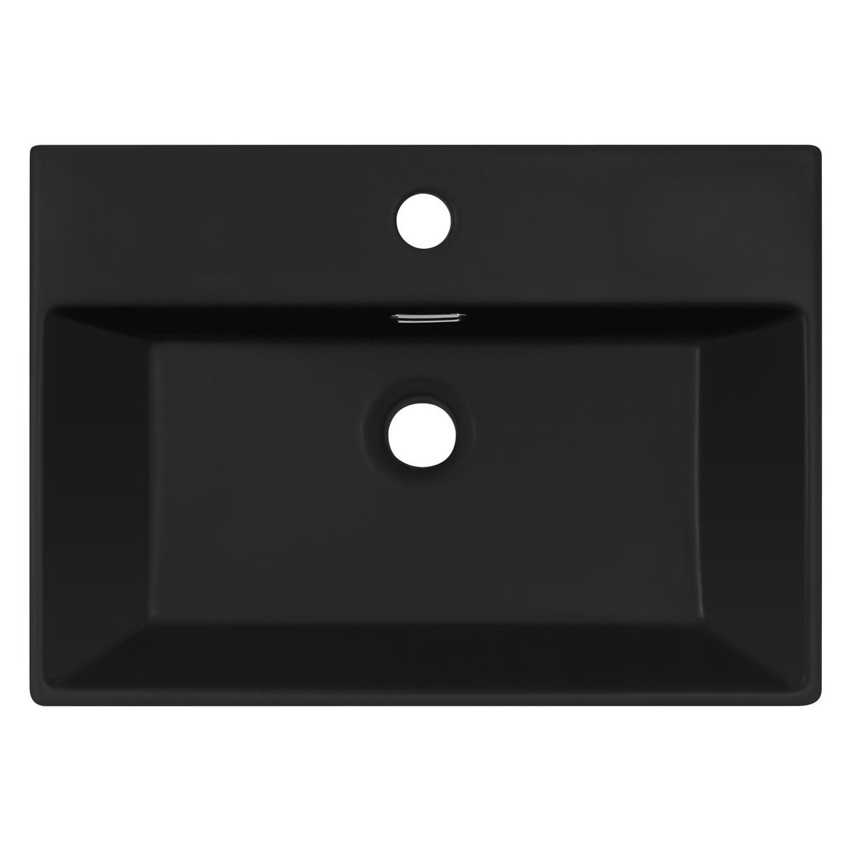 WASCHBECKEN - Schwarz, Keramik (36/13/51.5cm) - ML-DESIGN