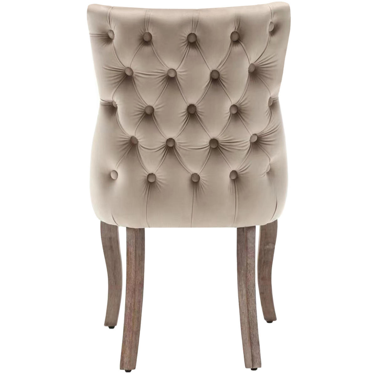 ESSZIMMERSTUHL mit Knopfsteppung Samt Beige - Beige, Holz (45/91/50.2cm) - Meubliv