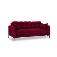 SOFA Mamaia aus Samt rot 3 Sitzplätze - Rot, Textil (92/75/177cm) - Micadoni