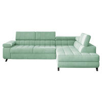 ECKSOFA Nord, Seite: Rechts - Schwarz/Mintgrün, Holz/Textil (264/203cm) - MIRJAN24