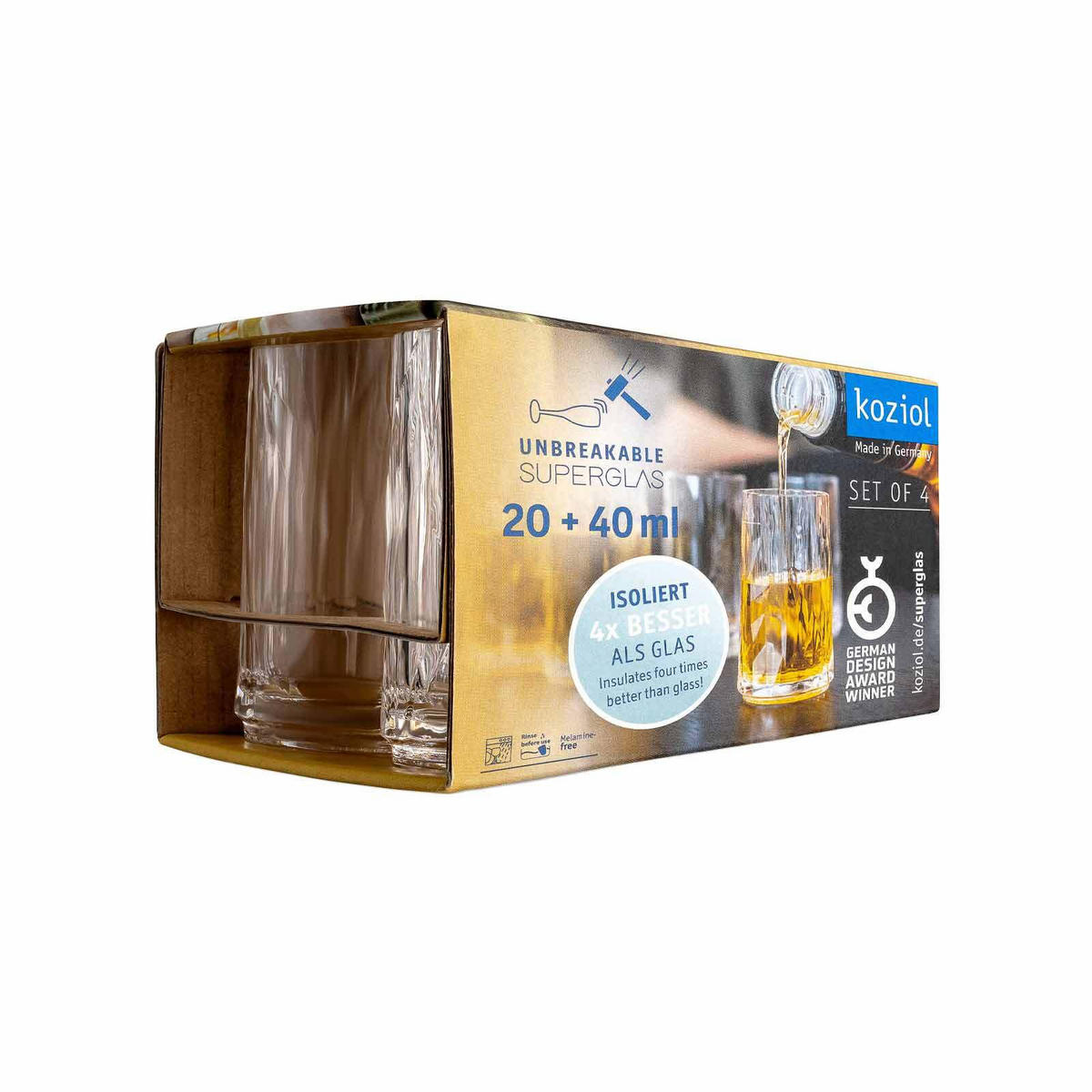 STAMPER SUPERGLAS Club No. 7 transparent 40 ml 4er Set - Transparent, Kunststoff (0.04L) - Koziol