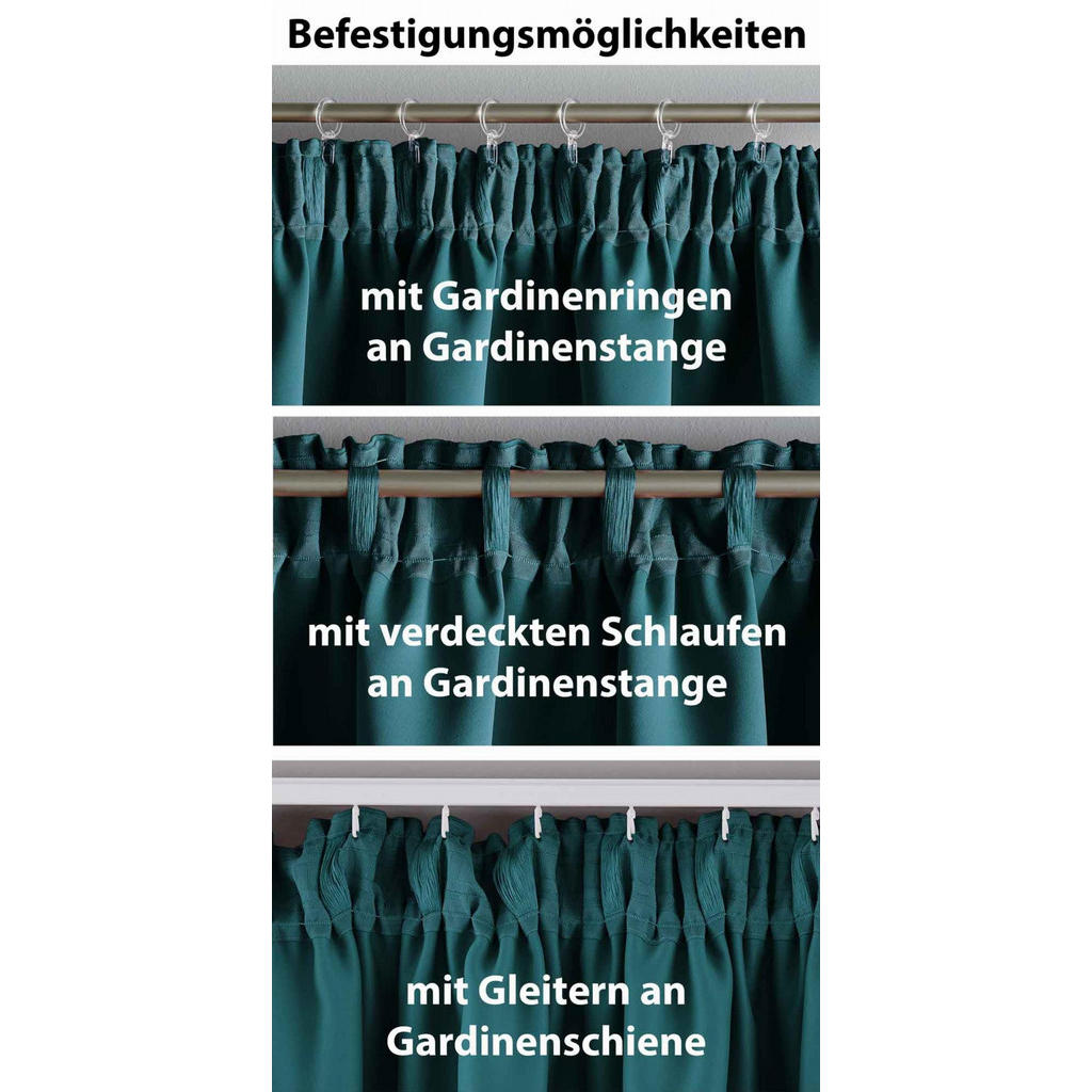 Thumbnail - Gardinenbox Vorhang, Petrol, Textil, 295x225 cm, Oeko-Tex® Standard 100, Wohntextilien, Gardinen & Vorhänge, Verdunkelun...