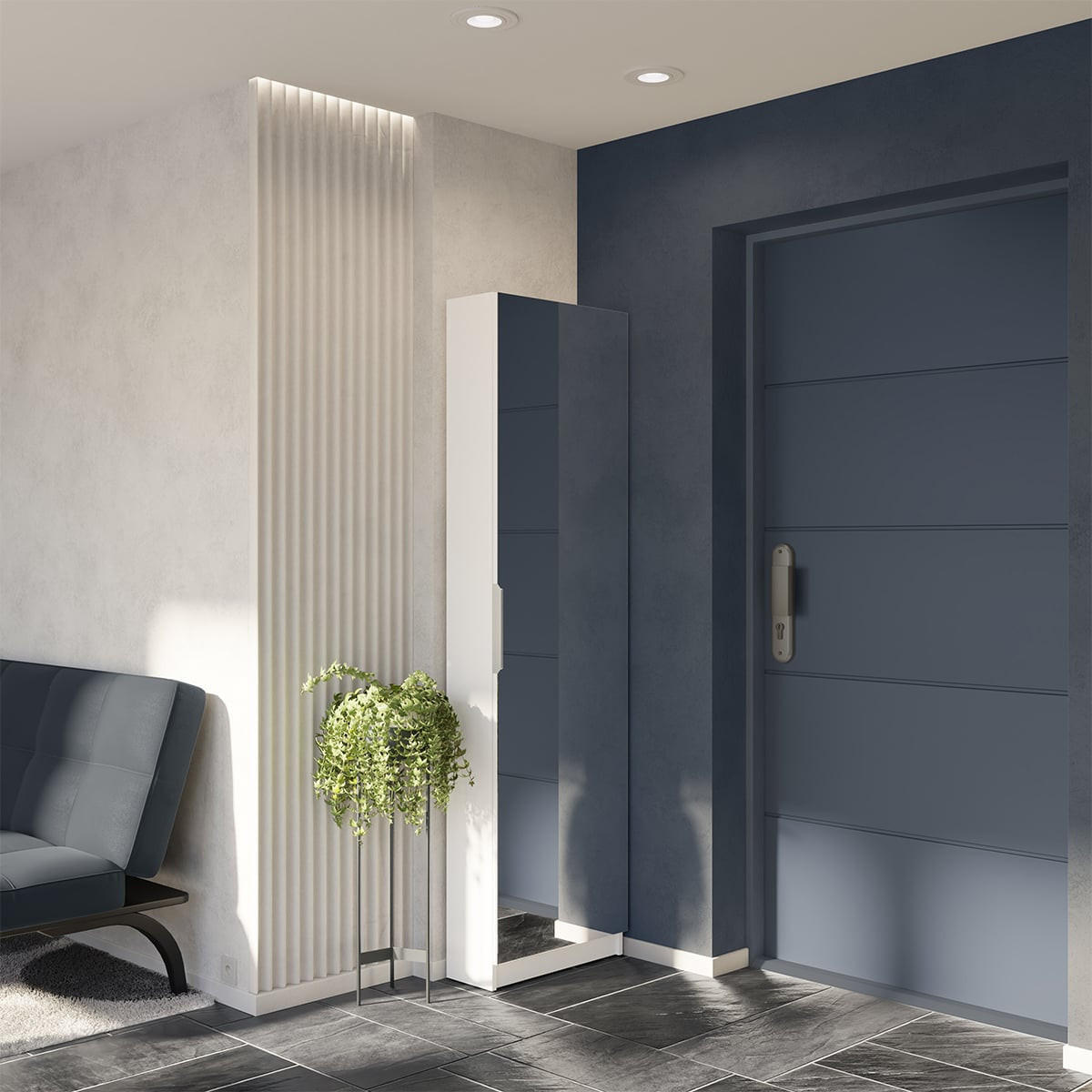 SCHUHSCHRANK 1 Tür Spiegel L50 cm - Zapatero - Weiß, Holzwerkstoff (20/180.5/52.9cm) - Calicosy