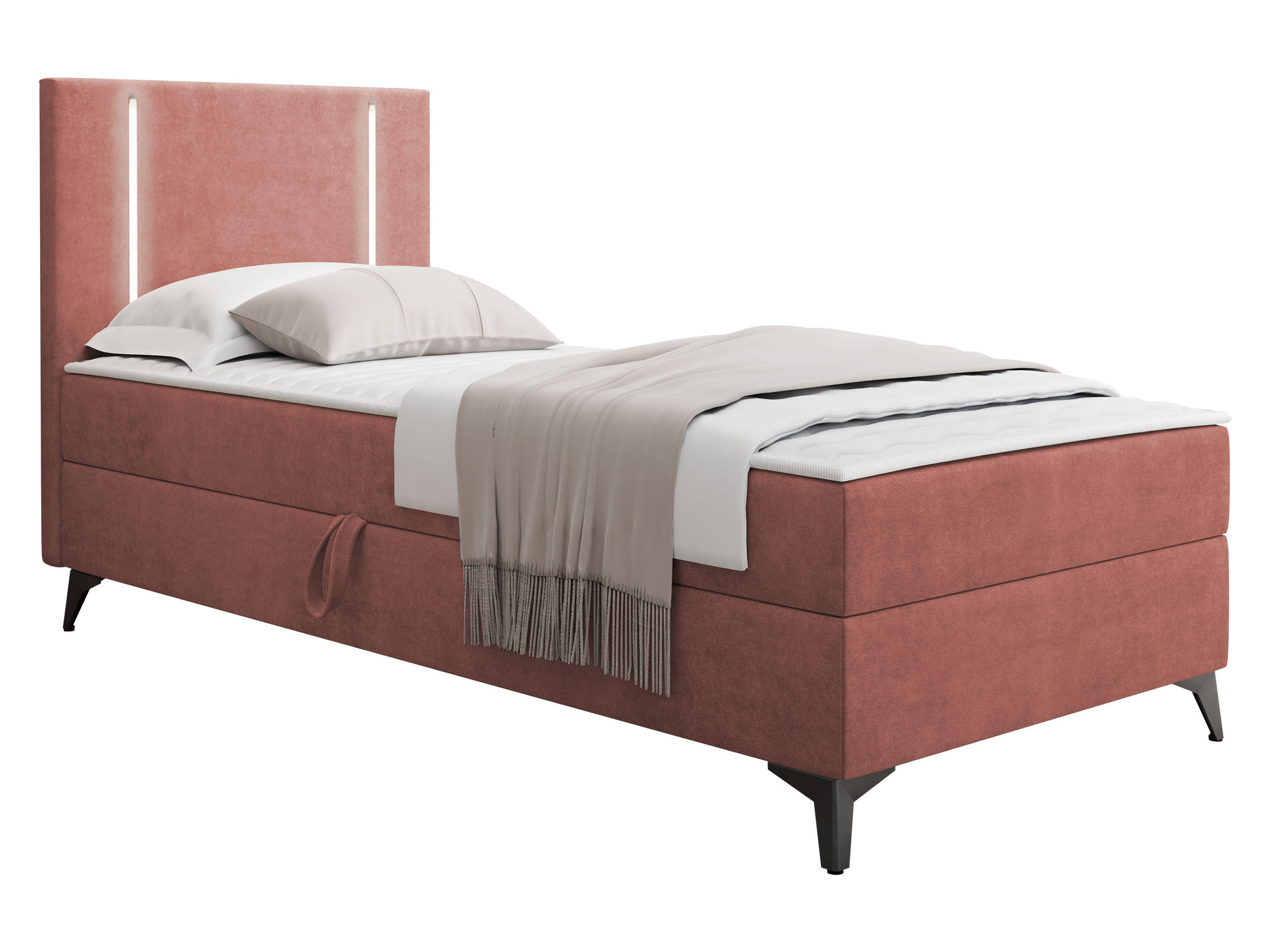 BOXBETT Ono 1, Setite: Links - Schwarz/Braun, Holz/Textil (90/200cm) - MIRJAN24