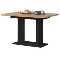 ESSTISCH Eiche Artisan, schwarz 120 - 160 x 80 cm, Küchentisch ausziehbar - Schwarz/Eiche Artisan, Holzwerkstoff (80/120/76cm) - Inn.Furn